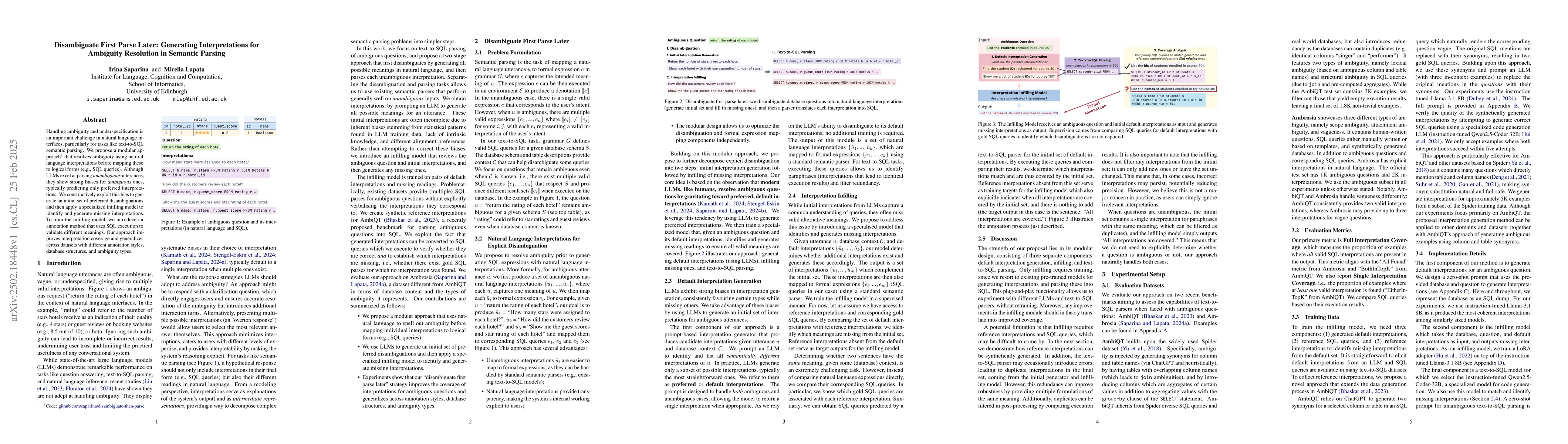 Thumbnail for Disambiguate First Parse Later: Generating Interpretations for Ambiguity
  Resolution in Semantic Parsing