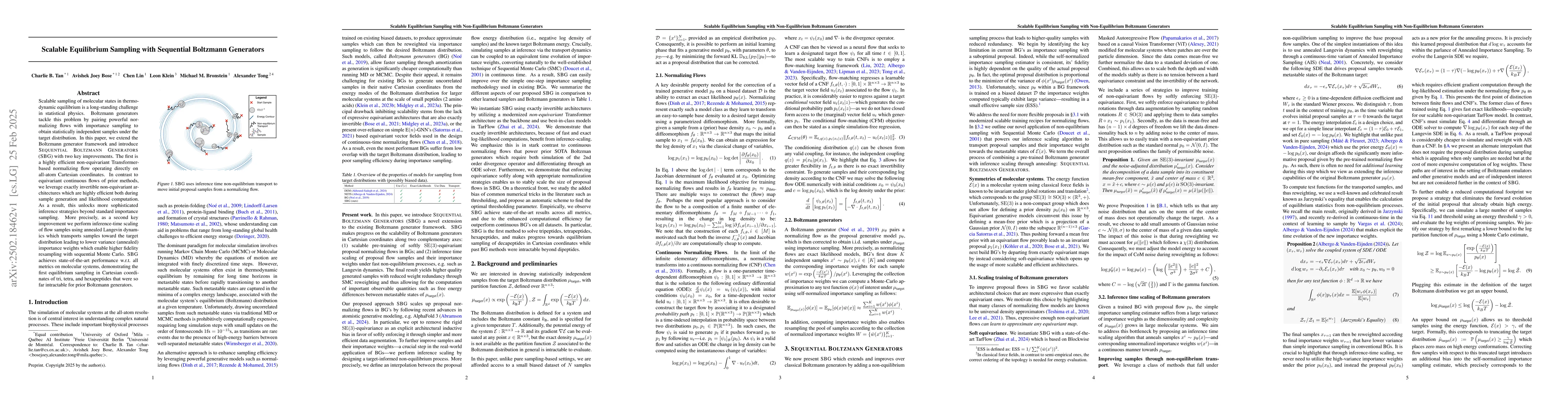 Thumbnail for Scalable Equilibrium Sampling with Sequential Boltzmann Generators