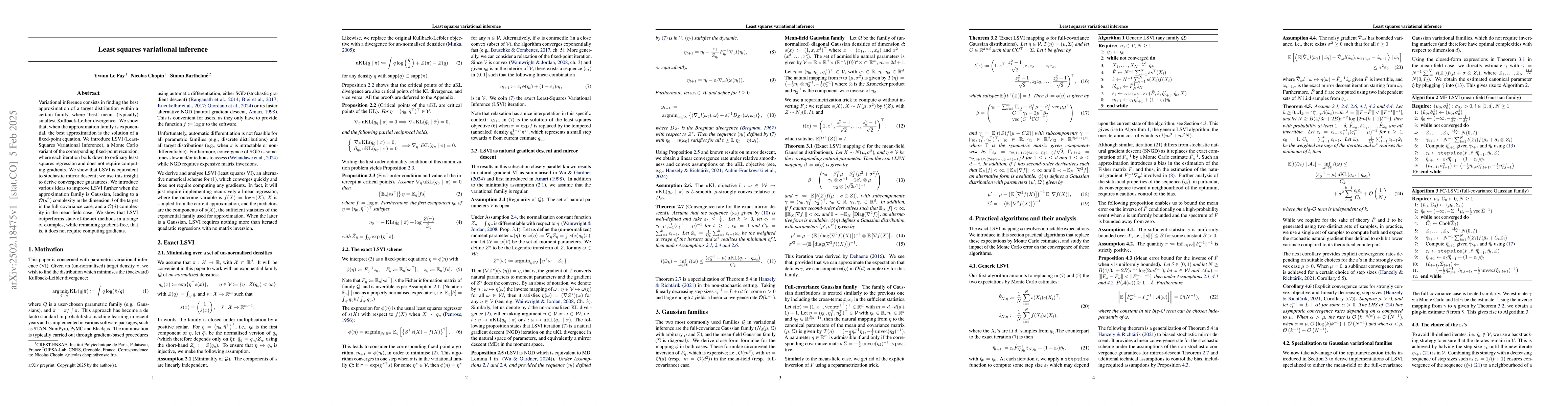 Thumbnail for Least squares variational inference