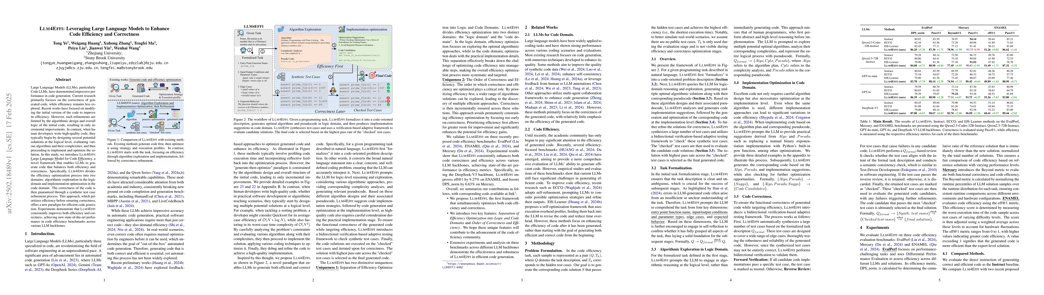Thumbnail for LLM4EFFI: Leveraging Large Language Models to Enhance Code Efficiency
  and Correctness