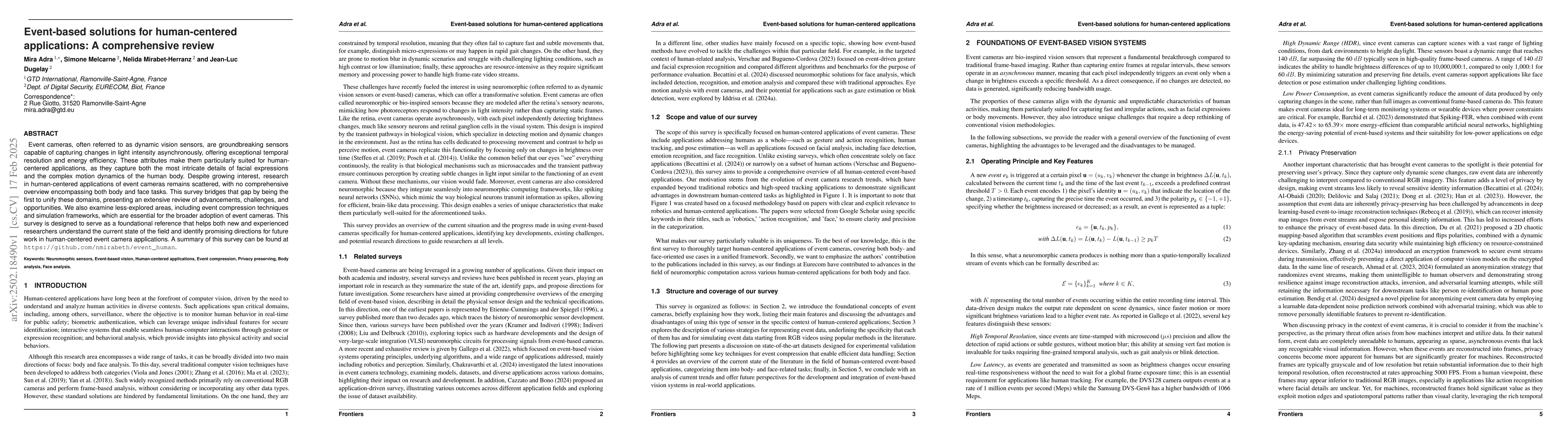 Thumbnail for Event-based Solutions for Human-centered Applications: A Comprehensive
  Review