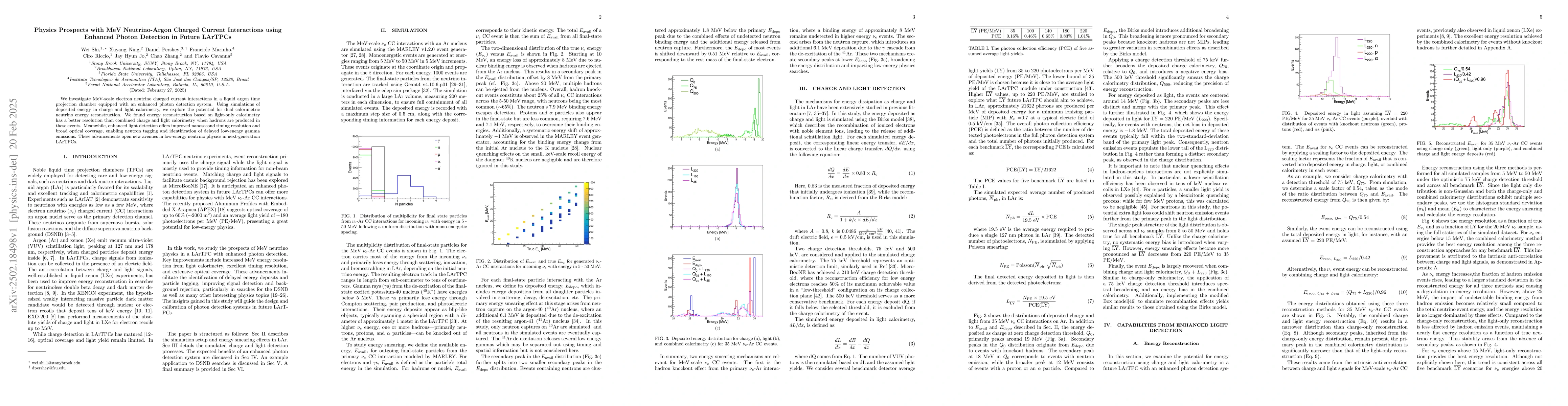 Thumbnail for Physics Prospects with MeV Neutrino-Argon Charged Current Interactions
  using Enhanced Photon Detection in Future LArTPCs