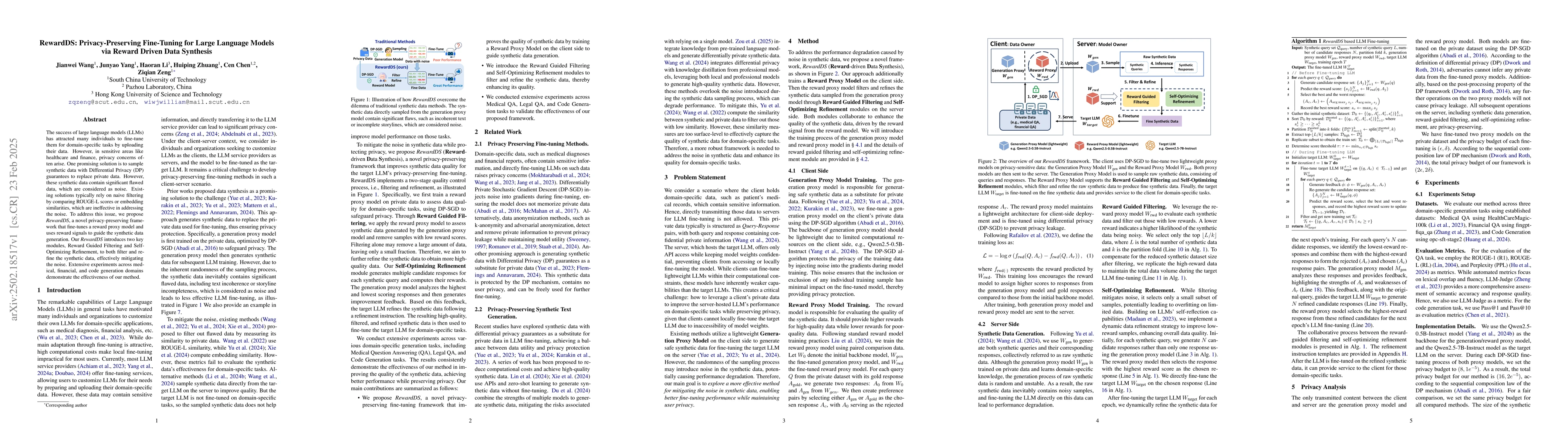 Thumbnail for RewardDS: Privacy-Preserving Fine-Tuning for Large Language Models via
  Reward Driven Data Synthesis