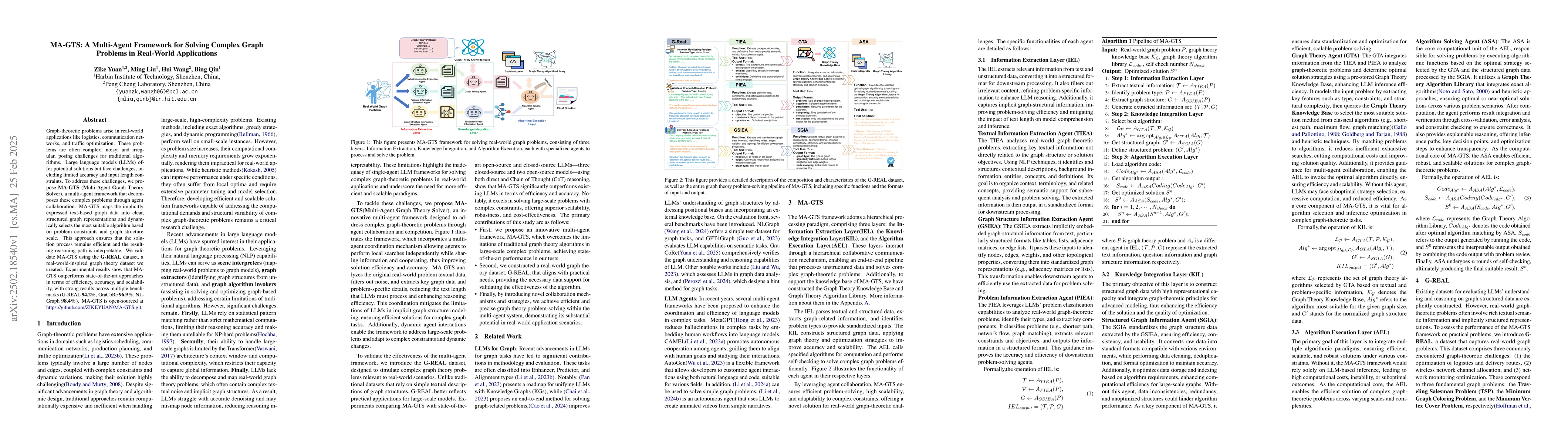 Thumbnail for MA-GTS: A Multi-Agent Framework for Solving Complex Graph Problems in
  Real-World Applications