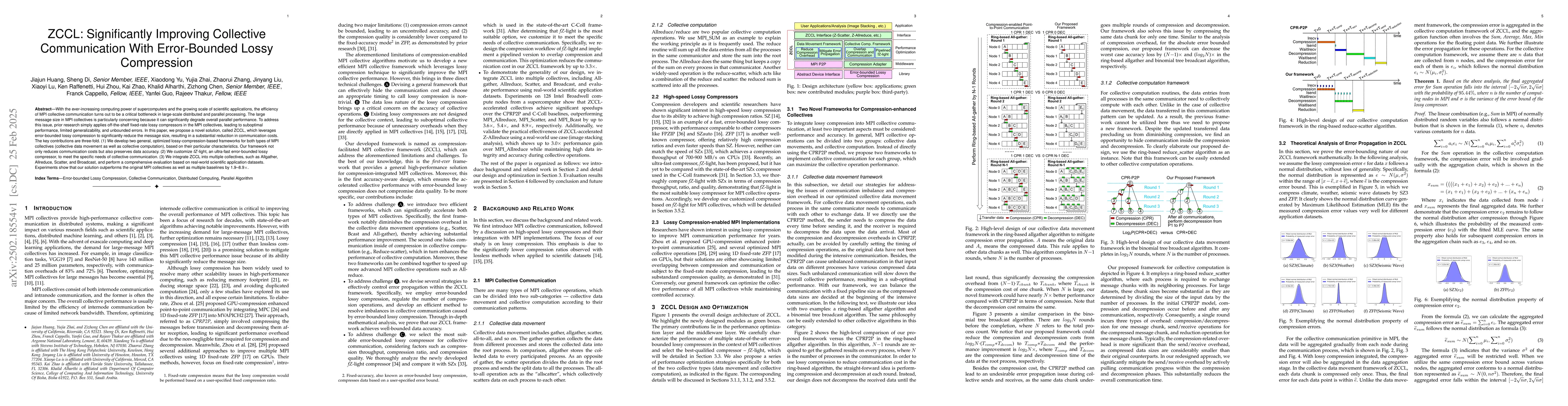 Thumbnail for ZCCL: Significantly Improving Collective Communication With
  Error-Bounded Lossy Compression