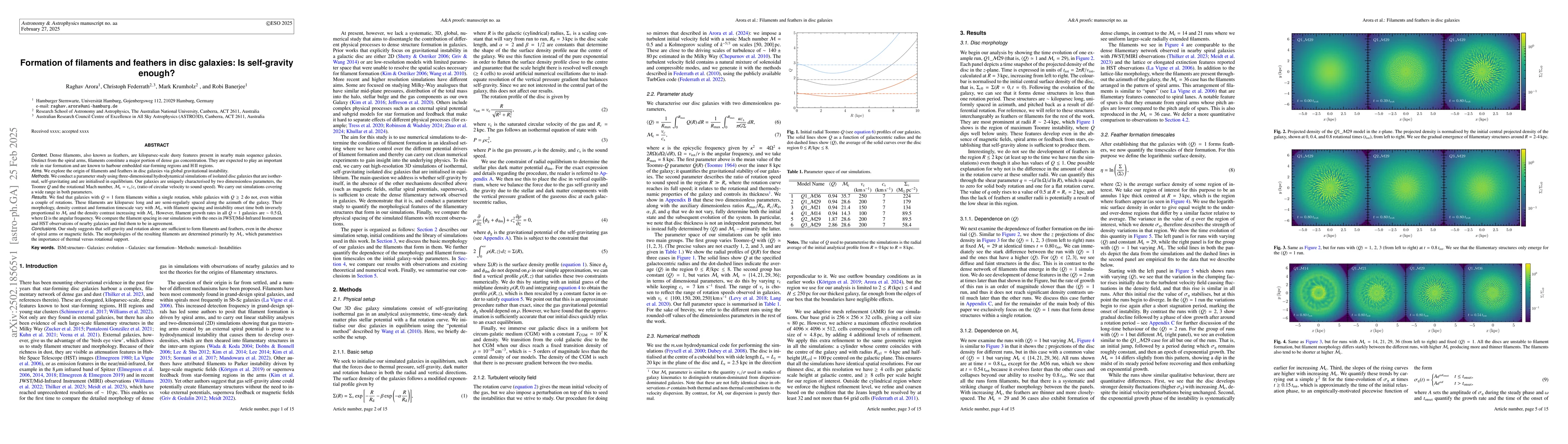 Thumbnail for Formation of filaments and feathers in disc galaxies: Is self-gravity
  enough?