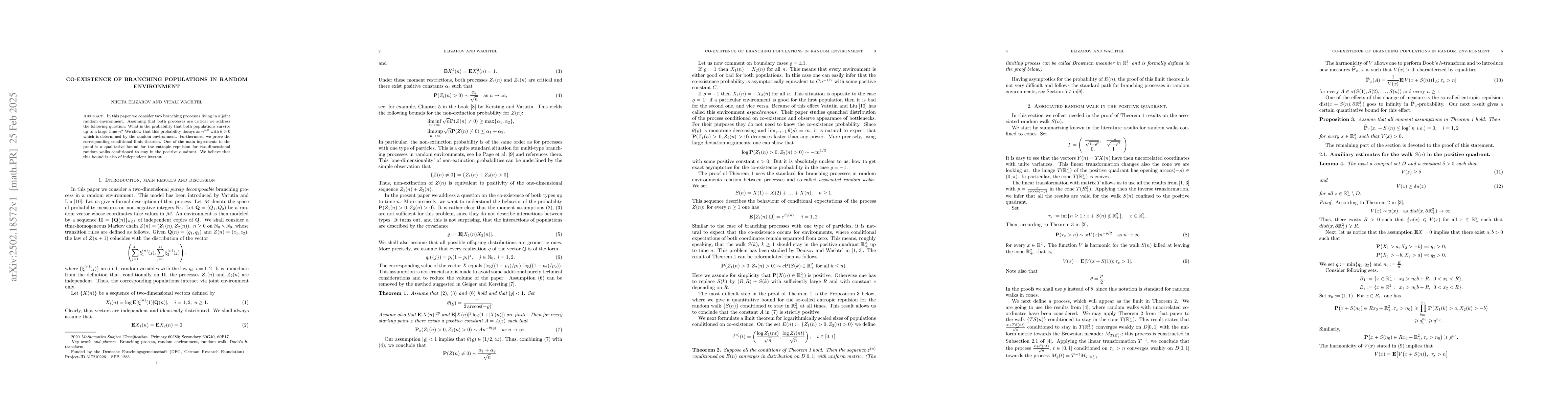 Thumbnail for Co-existence of branching populations in random environment