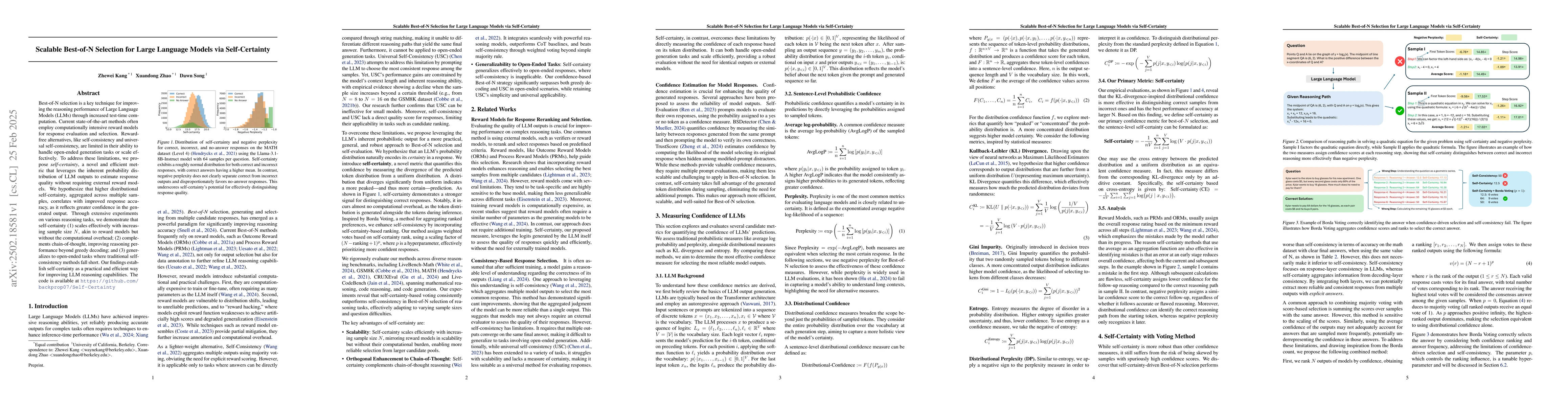 Thumbnail for Scalable Best-of-N Selection for Large Language Models via
  Self-Certainty