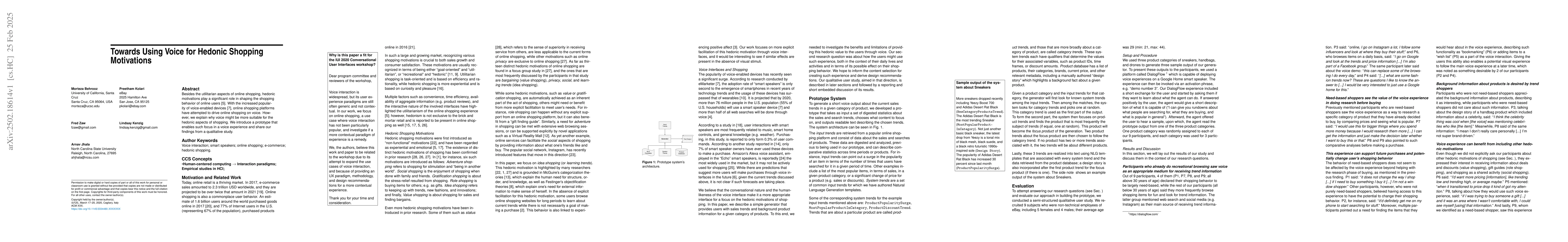 Thumbnail for Towards Using Voice for Hedonic Shopping Motivations