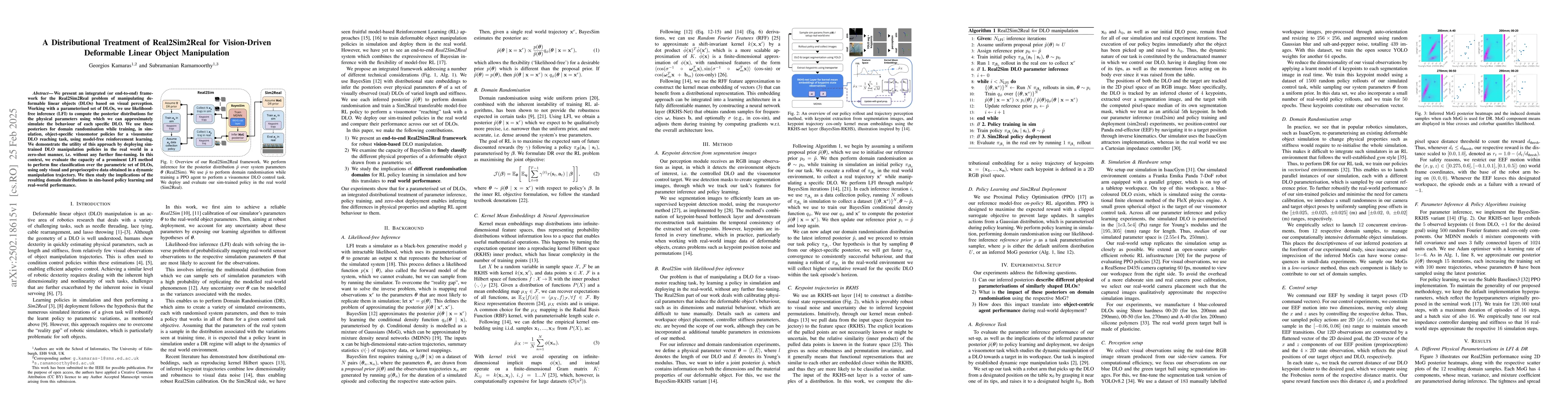 Thumbnail for A Distributional Treatment of Real2Sim2Real for Vision-Driven Deformable
  Linear Object Manipulation