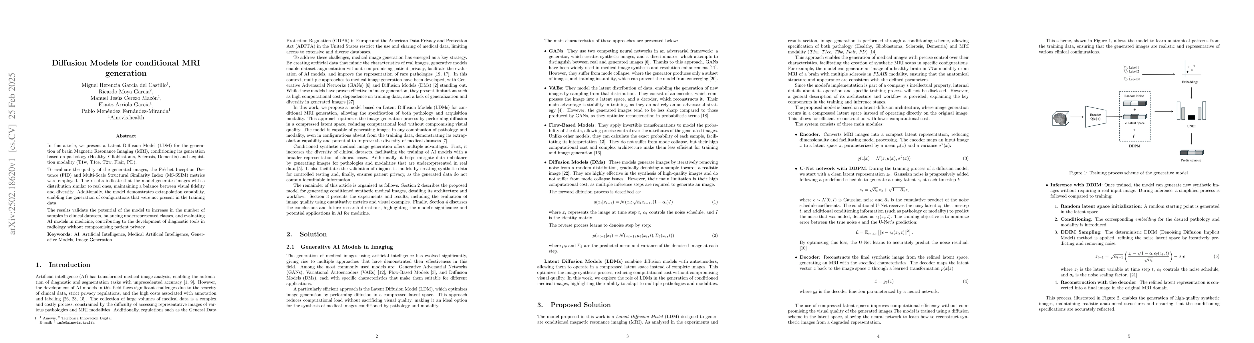 Thumbnail for Diffusion Models for conditional MRI generation