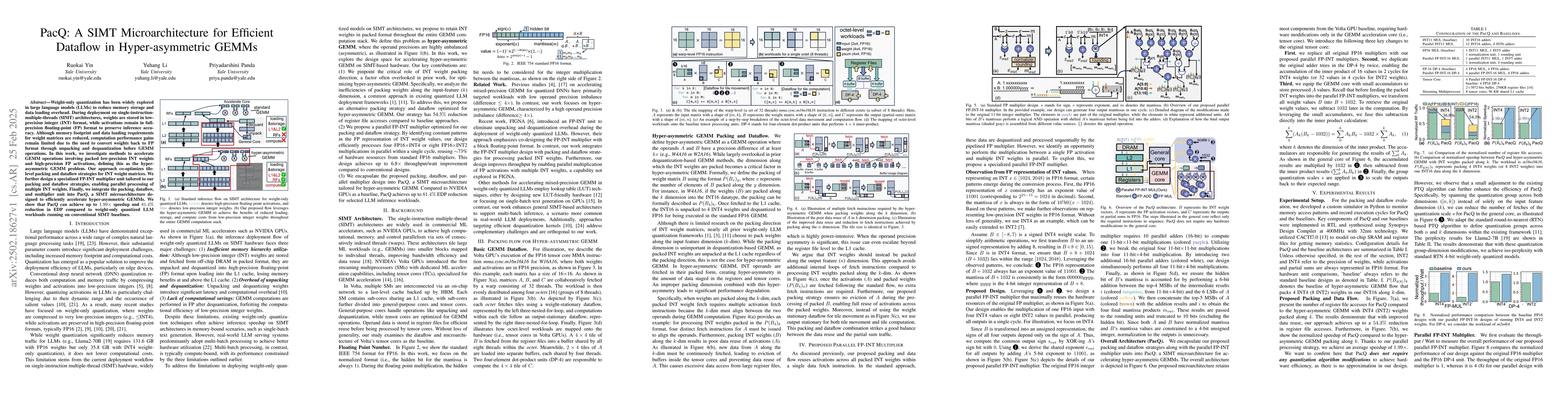 Thumbnail for PacQ: A SIMT Microarchitecture for Efficient Dataflow in
  Hyper-asymmetric GEMMs