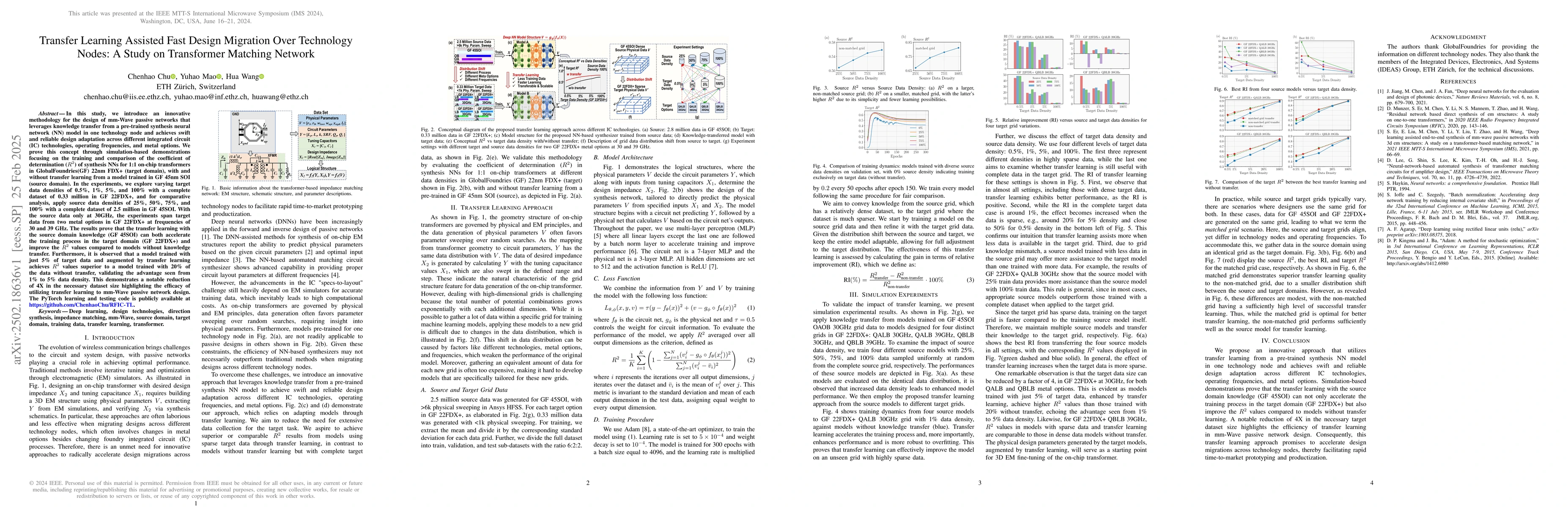 Thumbnail for Transfer Learning Assisted Fast Design Migration Over Technology Nodes:
  A Study on Transformer Matching Network