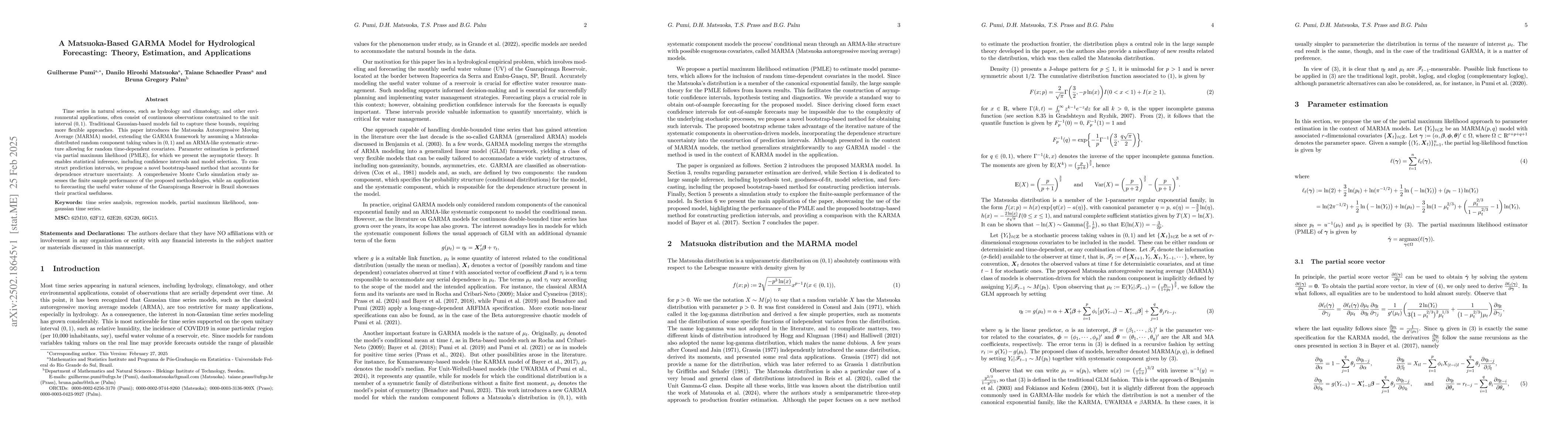 Thumbnail for A Matsuoka-Based GARMA Model for Hydrological Forecasting: Theory,
  Estimation, and Applications
