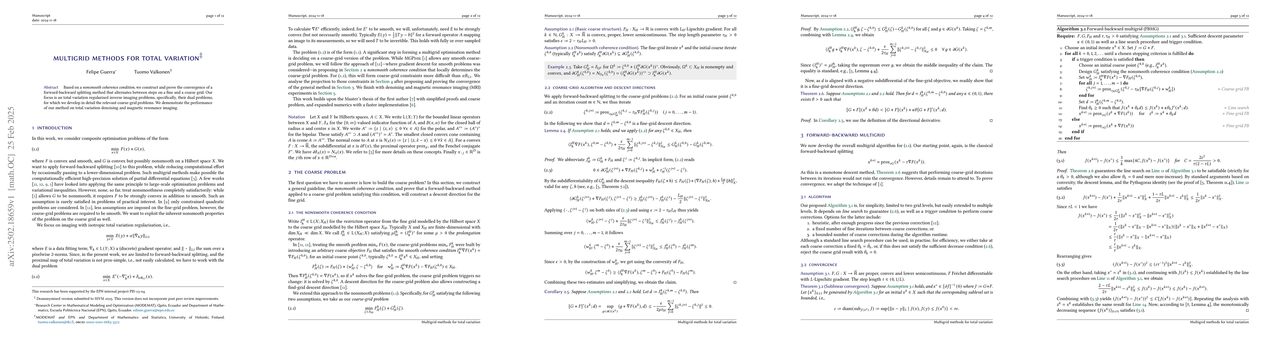 Thumbnail for Multigrid methods for total variation