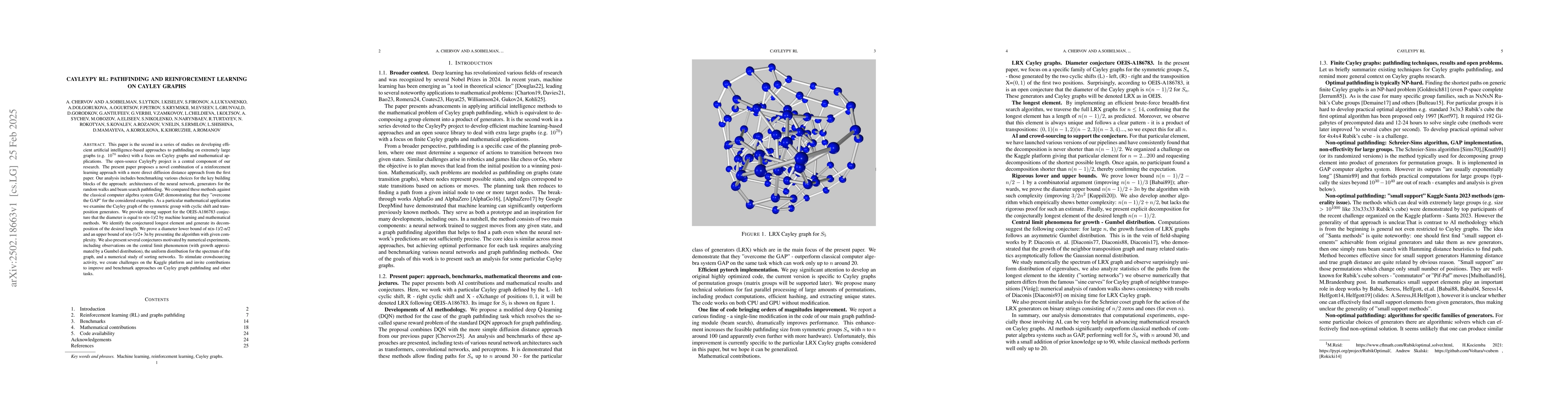Thumbnail for CayleyPy RL: Pathfinding and Reinforcement Learning on Cayley Graphs