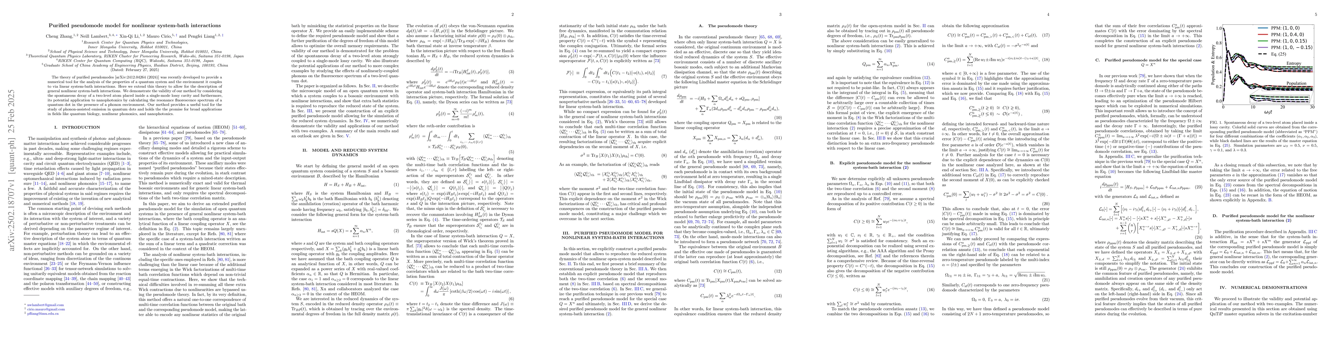 Thumbnail for Purified pseudomode model for nonlinear system-bath interactions