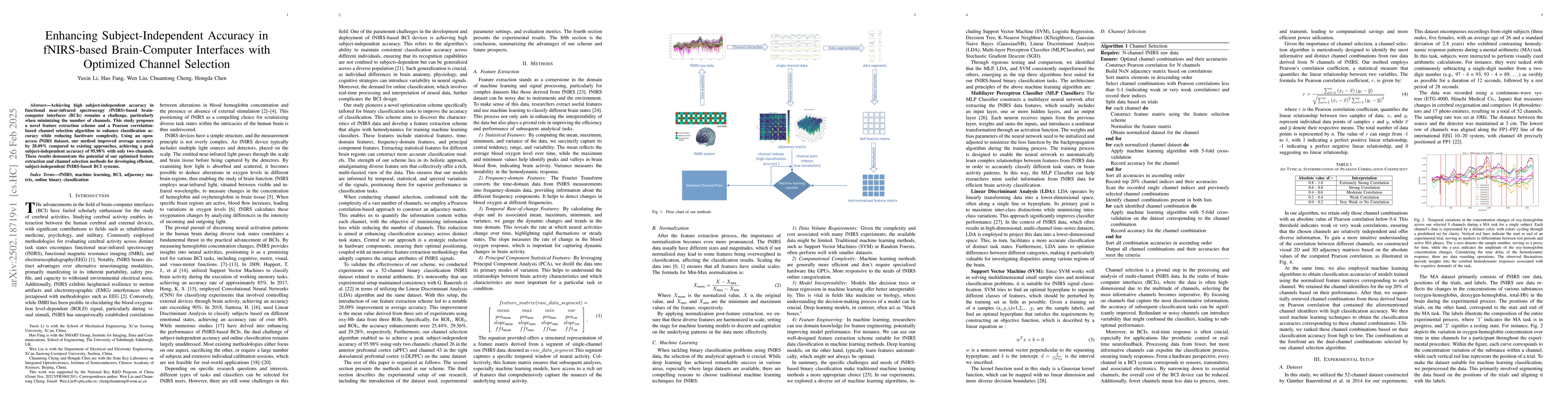 Thumbnail for Enhancing Subject-Independent Accuracy in fNIRS-based Brain-Computer
  Interfaces with Optimized Channel Selection