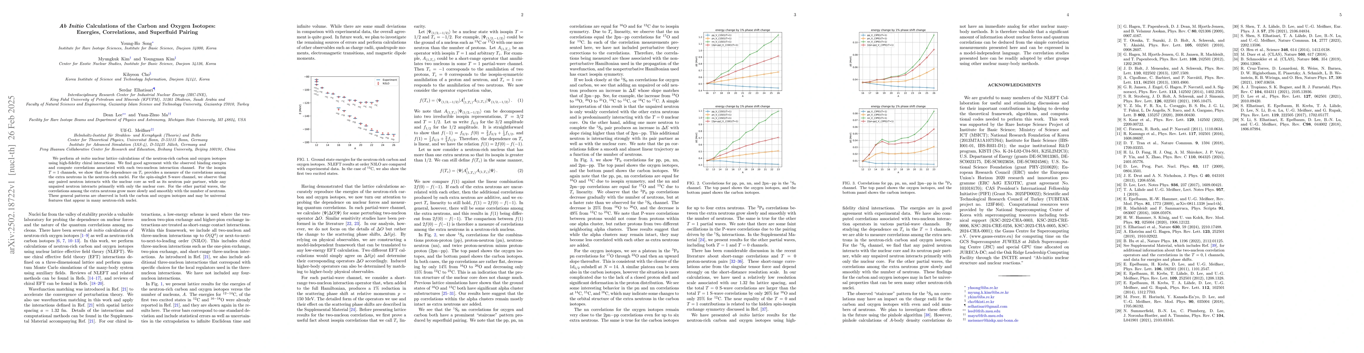 Thumbnail for Ab Initio Calculations of the Carbon and Oxygen Isotopes: Energies,
  Correlations, and Superfluid Pairing
