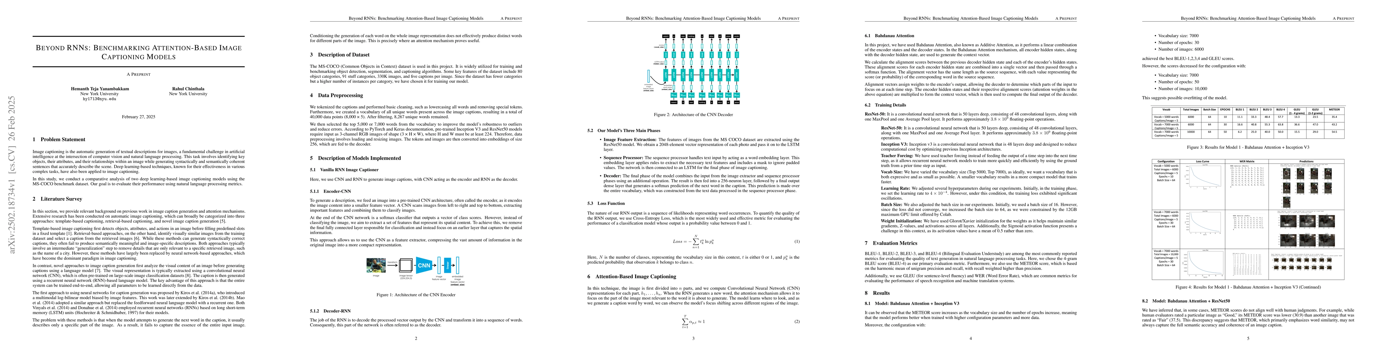 Thumbnail for Beyond RNNs: Benchmarking Attention-Based Image Captioning Models