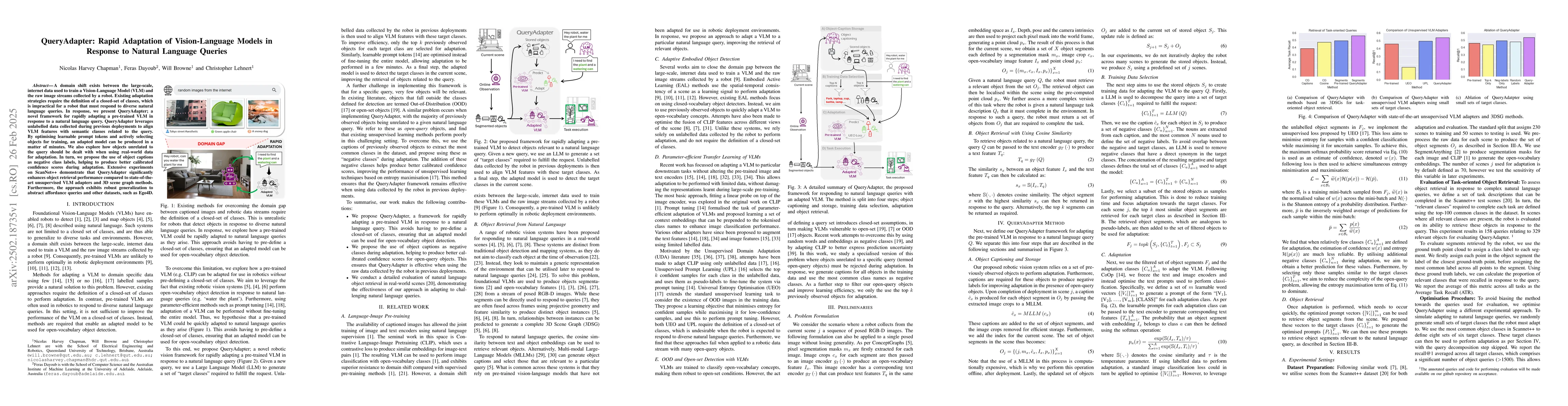 Thumbnail for QueryAdapter: Rapid Adaptation of Vision-Language Models in Response to
  Natural Language Queries