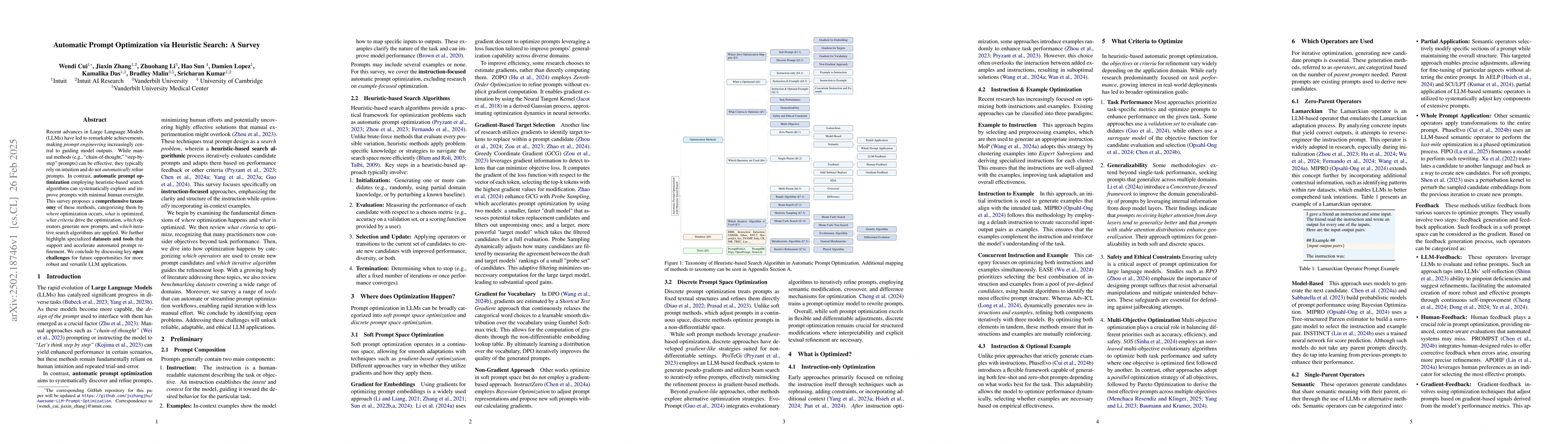 Thumbnail for Automatic Prompt Optimization via Heuristic Search: A Survey
