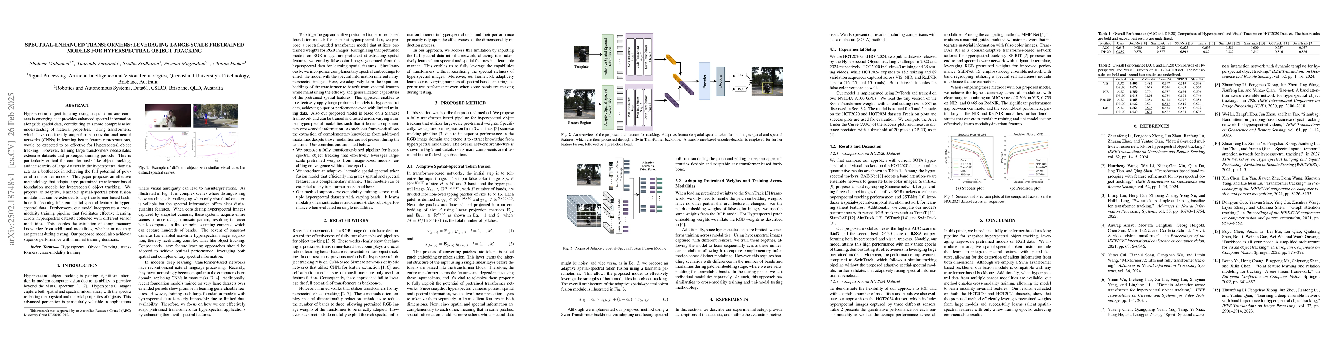 Thumbnail for Spectral-Enhanced Transformers: Leveraging Large-Scale Pretrained Models
  for Hyperspectral Object Tracking