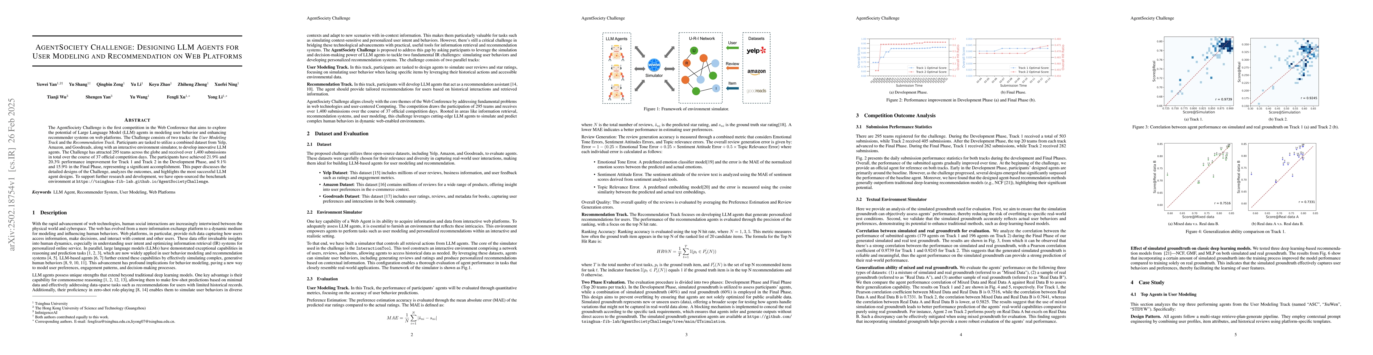 Thumbnail for AgentSociety Challenge: Designing LLM Agents for User Modeling and
  Recommendation on Web Platforms