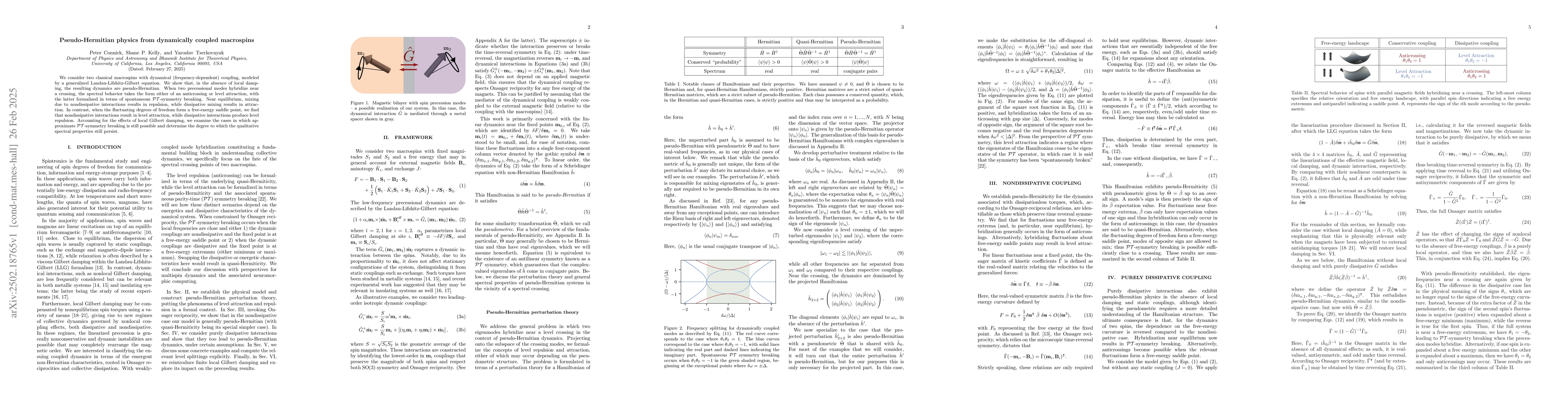 Thumbnail for Pseudo-Hermitian physics from dynamically coupled macrospins