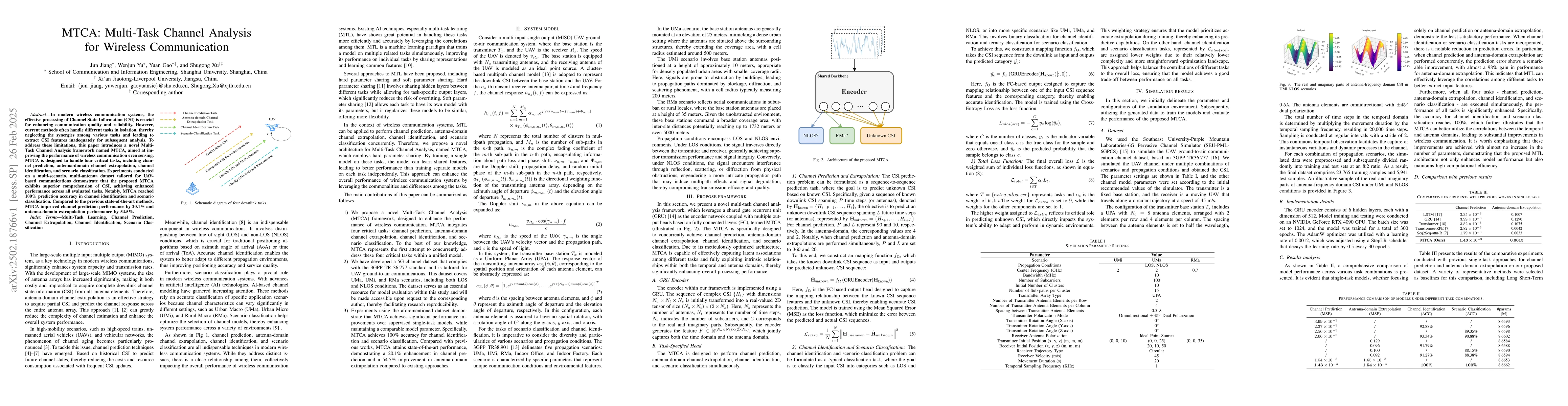 Thumbnail for MTCA: Multi-Task Channel Analysis for Wireless Communication