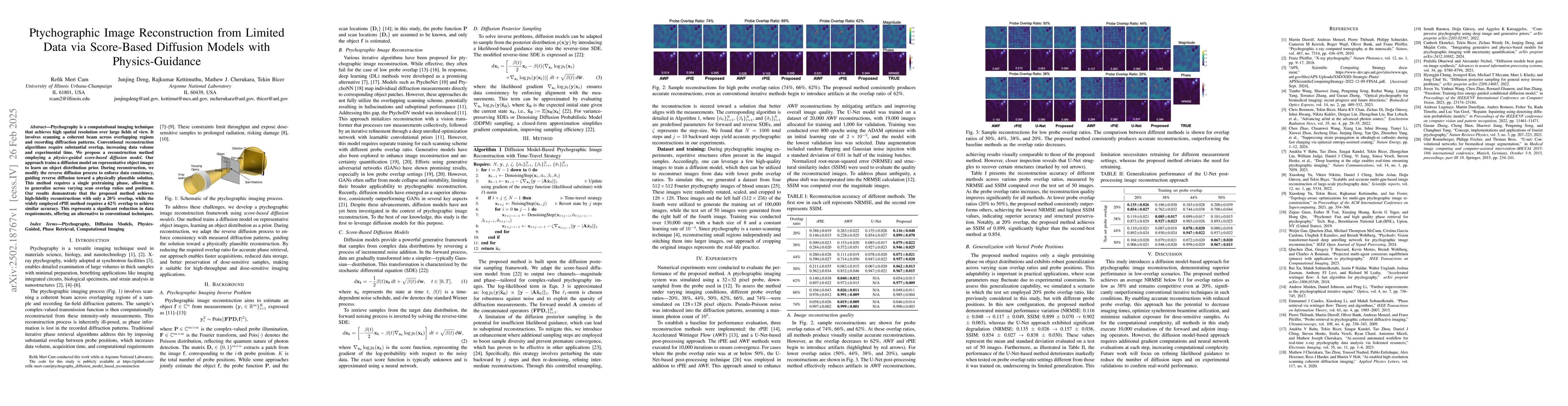 Thumbnail for Ptychographic Image Reconstruction from Limited Data via Score-Based
  Diffusion Models with Physics-Guidance