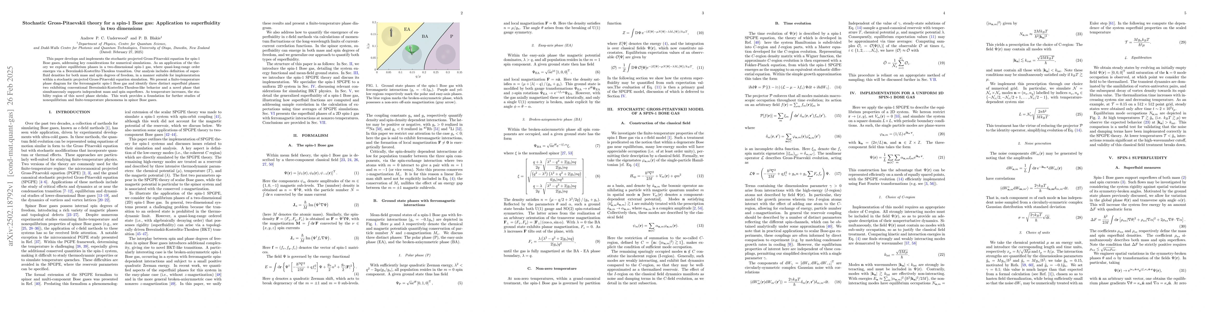 Thumbnail for Stochastic Gross-Pitaevskii theory for a spin-1 Bose gas: Application to
  superfluidity in two dimensions