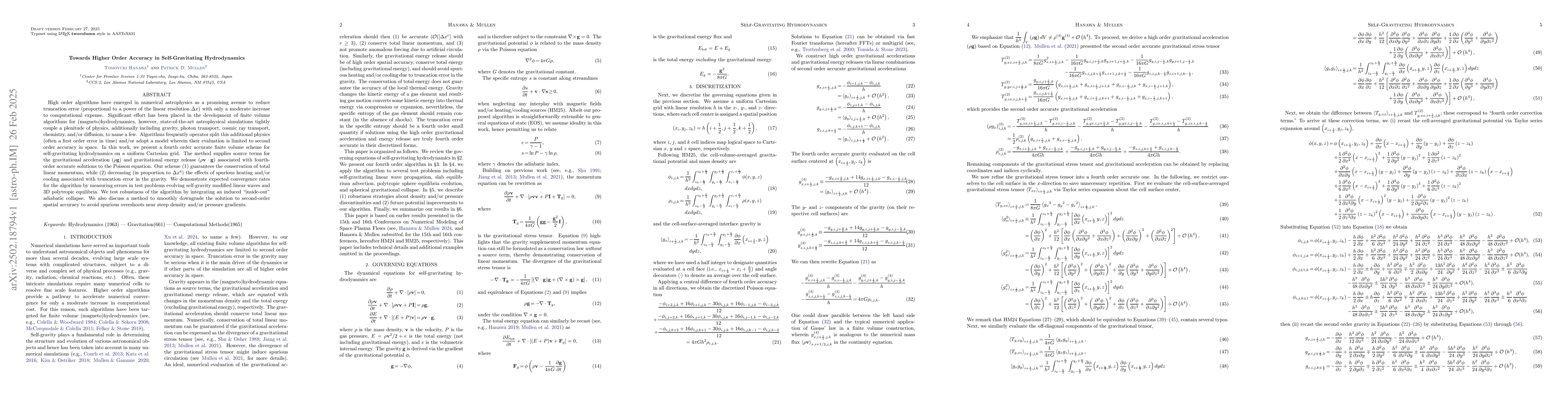 Thumbnail for Towards Higher Order Accuracy in Self-Gravitating Hydrodynamics