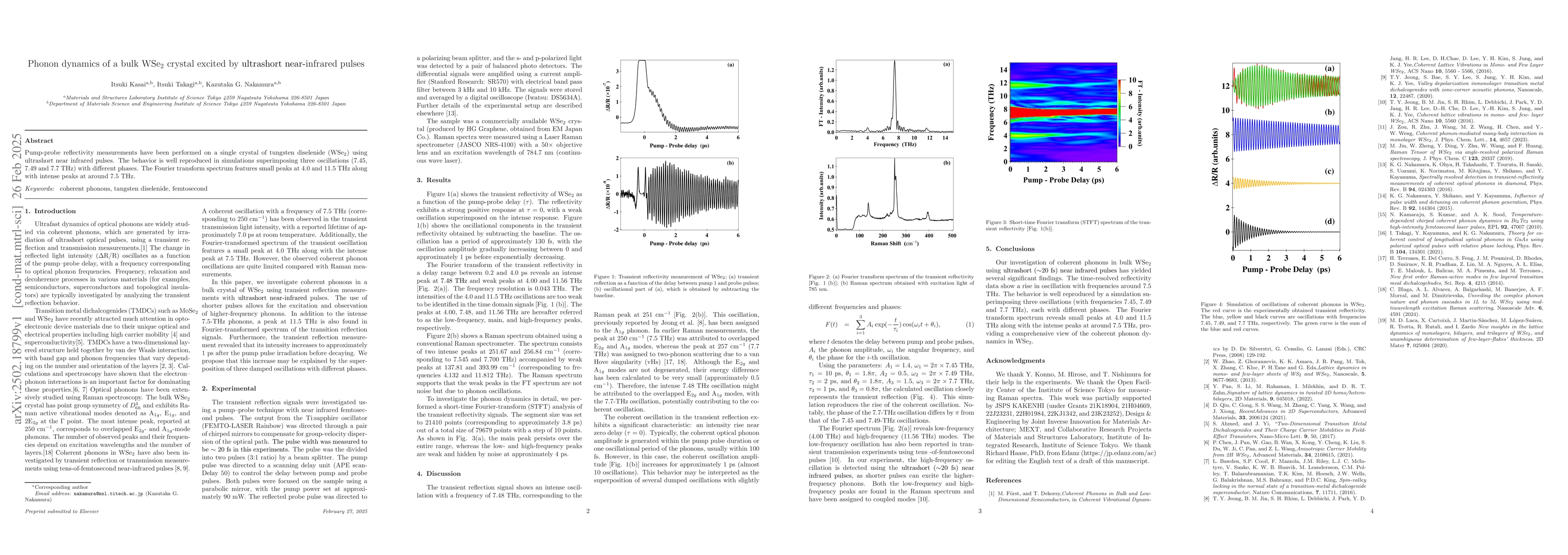 Thumbnail for Phonon dynamics of a bulk WSe$_2$ crystal excited by ultrashort
  near-infrared pulses
