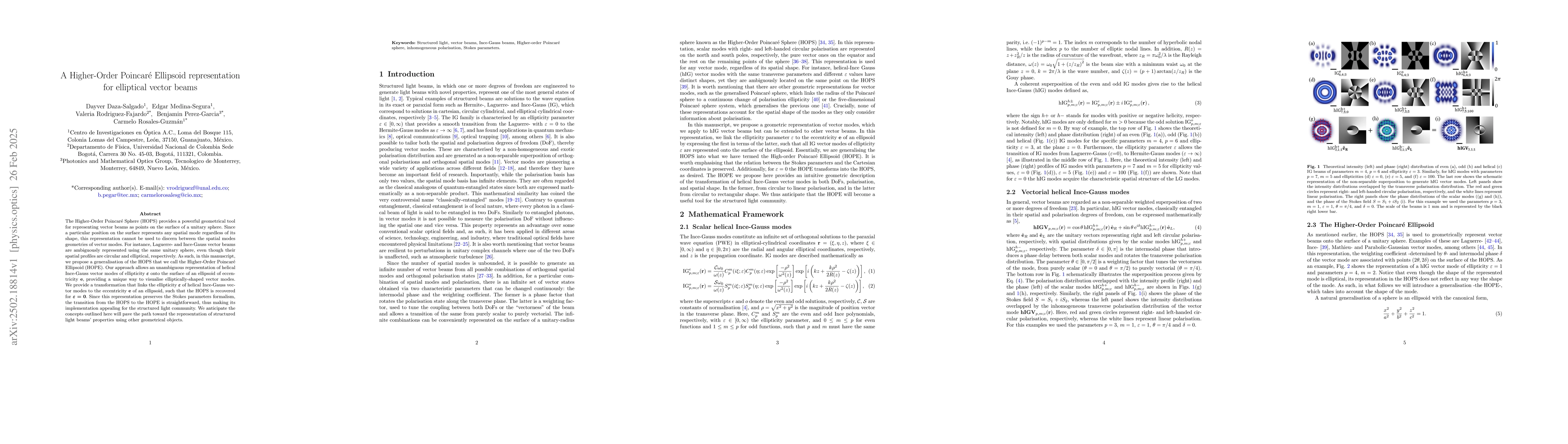Thumbnail for A Higher-Order Poincaré Ellipsoid representation for elliptical vector
  beams