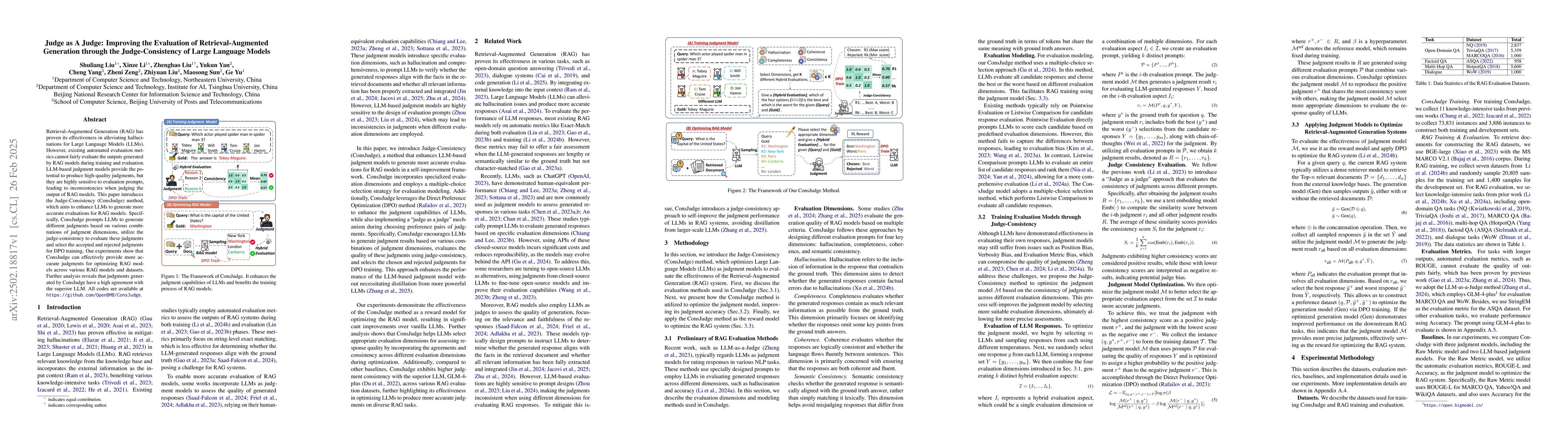 Thumbnail for Judge as A Judge: Improving the Evaluation of Retrieval-Augmented
  Generation through the Judge-Consistency of Large Language Models