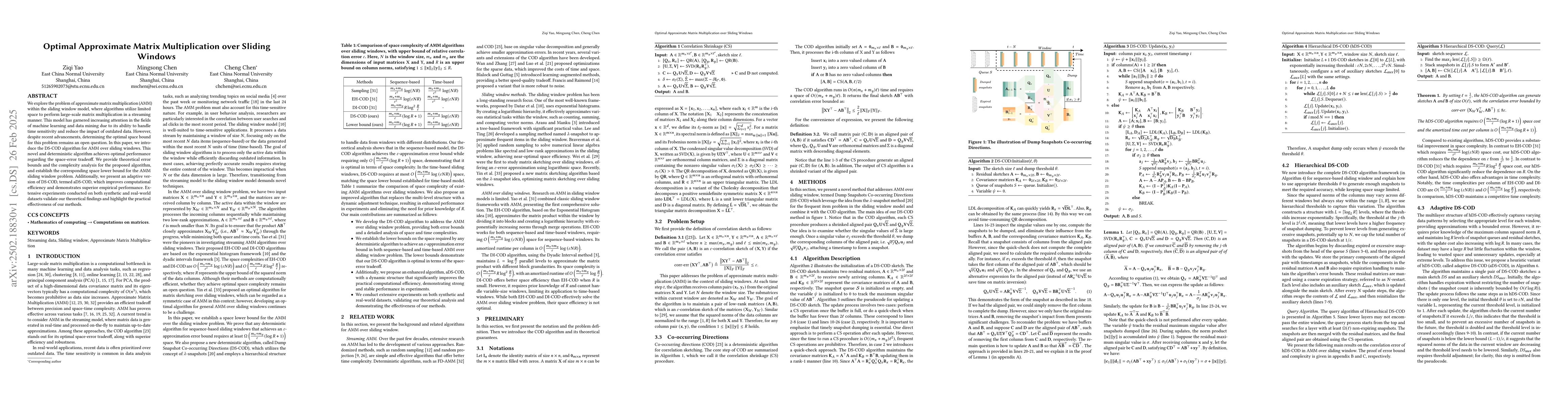 Thumbnail for Optimal Approximate Matrix Multiplication over Sliding Windows