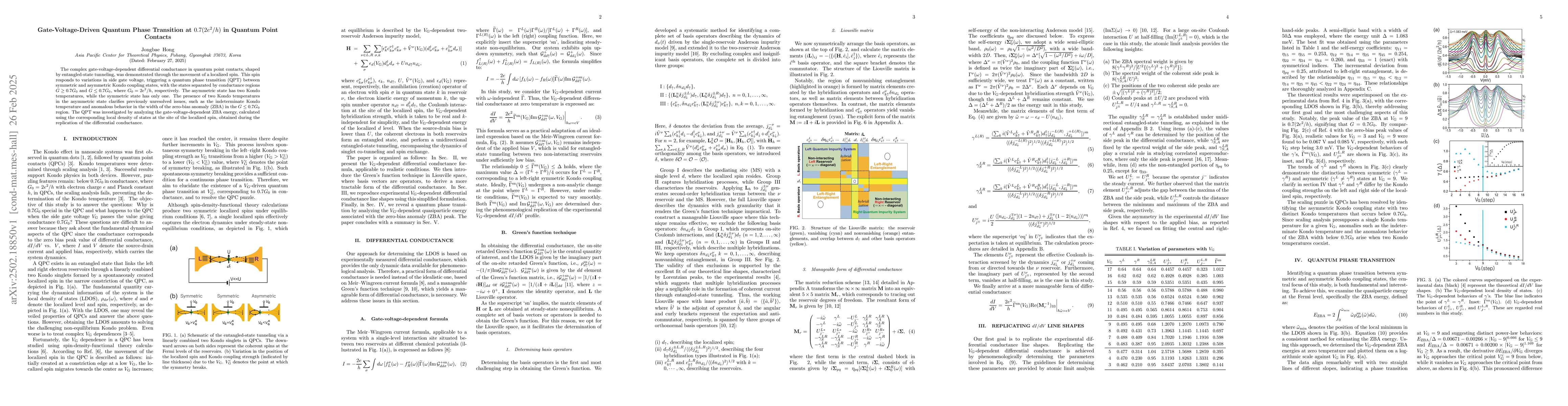 Thumbnail for Gate-Voltage-Driven Quantum Phase Transition at $0.7 (2e^2/h)$ in
  Quantum Point Contacts