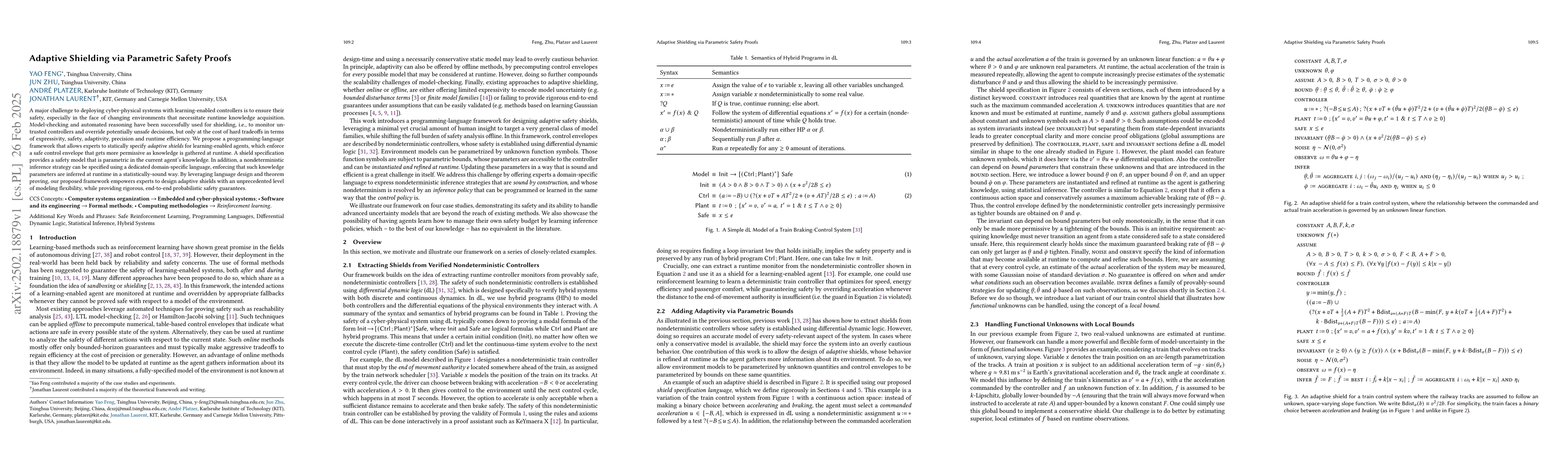 Thumbnail for Adaptive Shielding via Parametric Safety Proofs