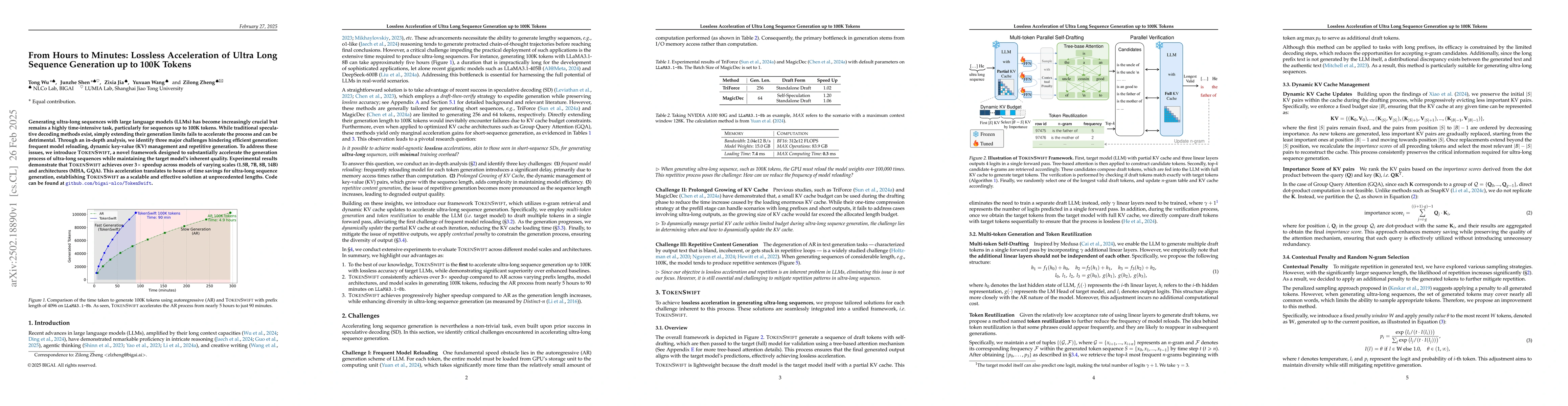 Thumbnail for From Hours to Minutes: Lossless Acceleration of Ultra Long Sequence
  Generation up to 100K Tokens