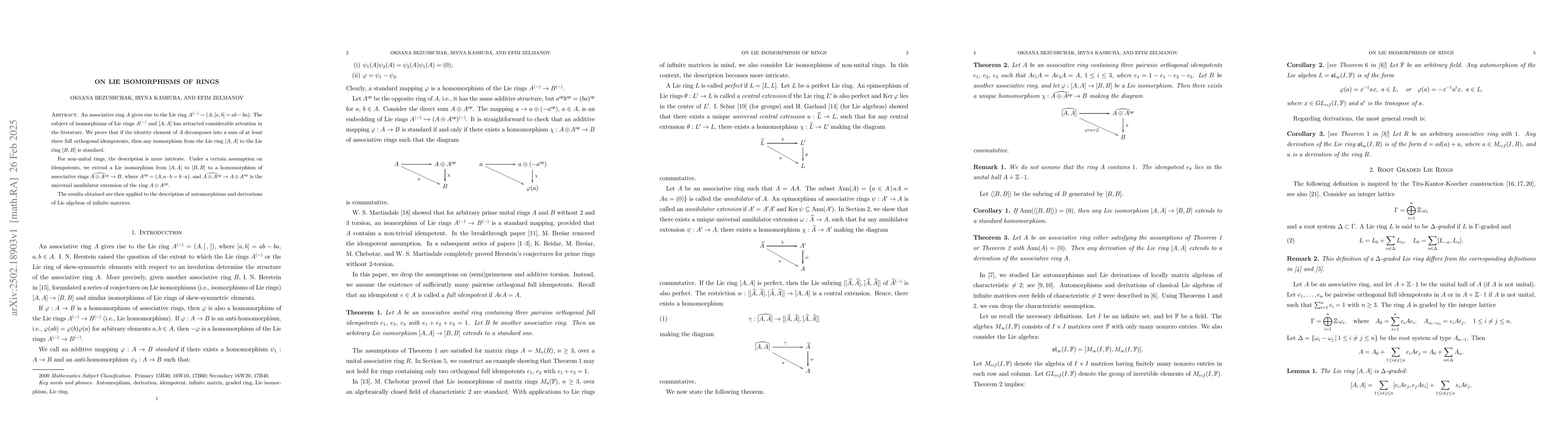 Thumbnail for On Lie isomorphisms of rings