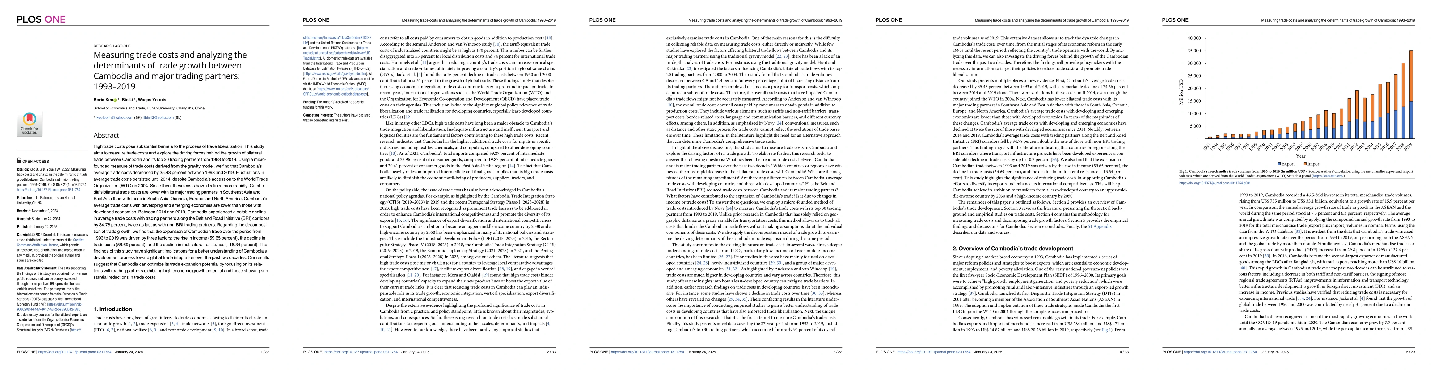 Thumbnail for Measuring trade costs and analyzing the determinants of trade growth
  between Cambodia and major trading partners: 1993 to 2019
