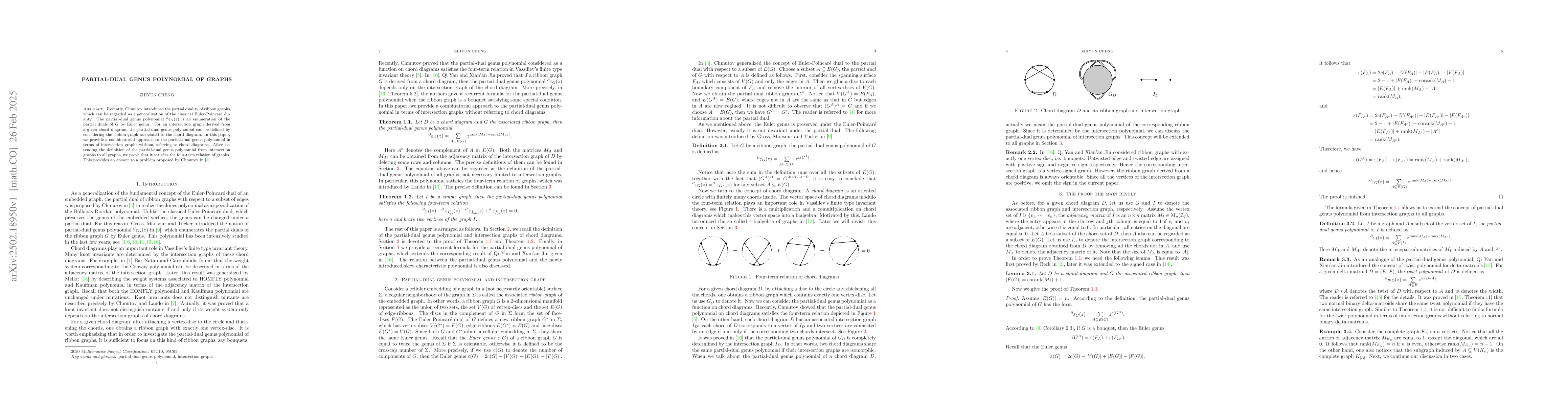 Thumbnail for Partial-dual genus polynomial of graphs