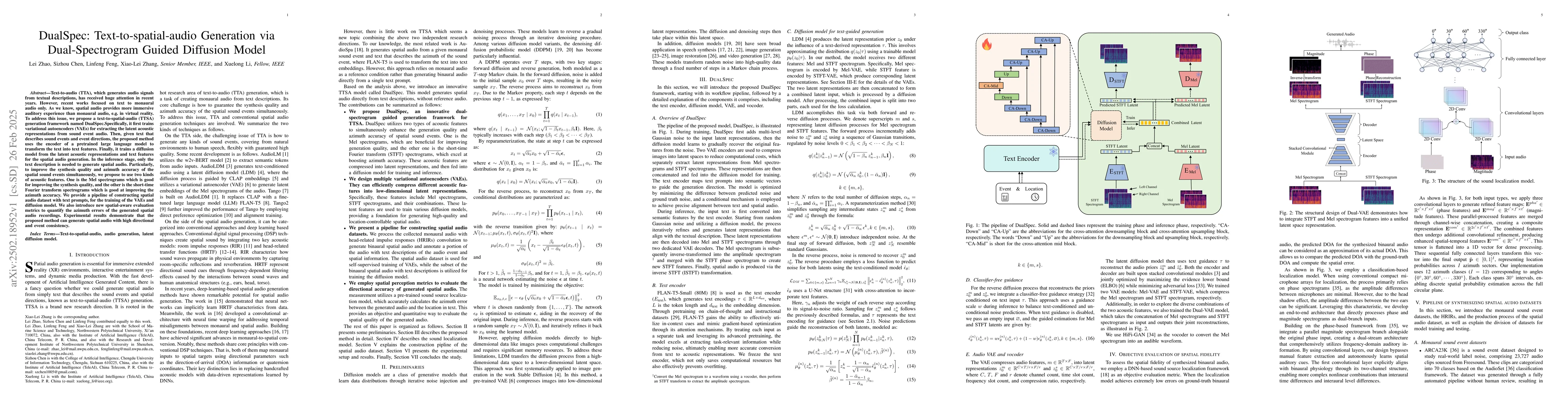 Thumbnail for DualSpec: Text-to-spatial-audio Generation via Dual-Spectrogram Guided
  Diffusion Model