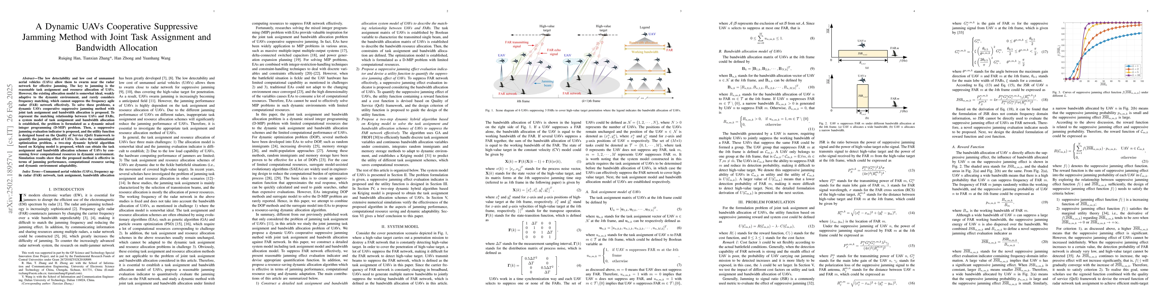 Thumbnail for A Dynamic UAVs Cooperative Suppressive Jamming Method with Joint Task
  Assignment and Bandwidth Allocation
