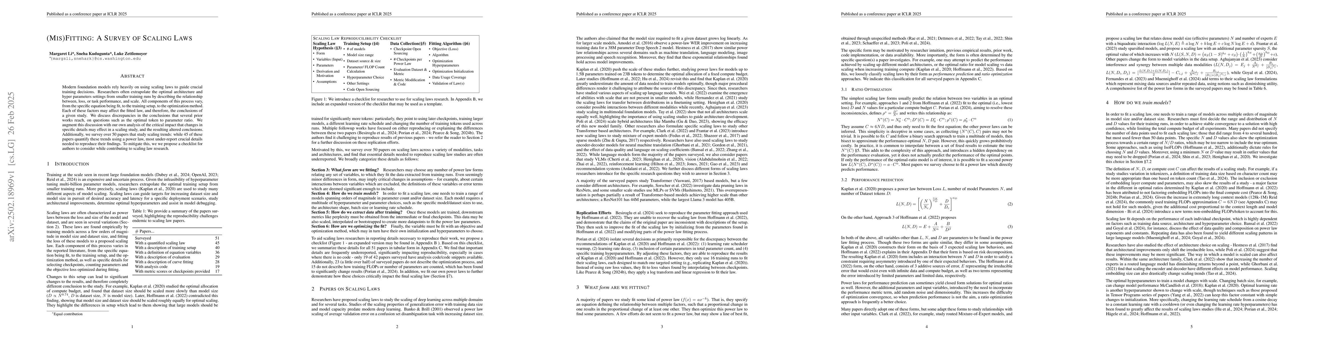 Thumbnail for (Mis)Fitting: A Survey of Scaling Laws