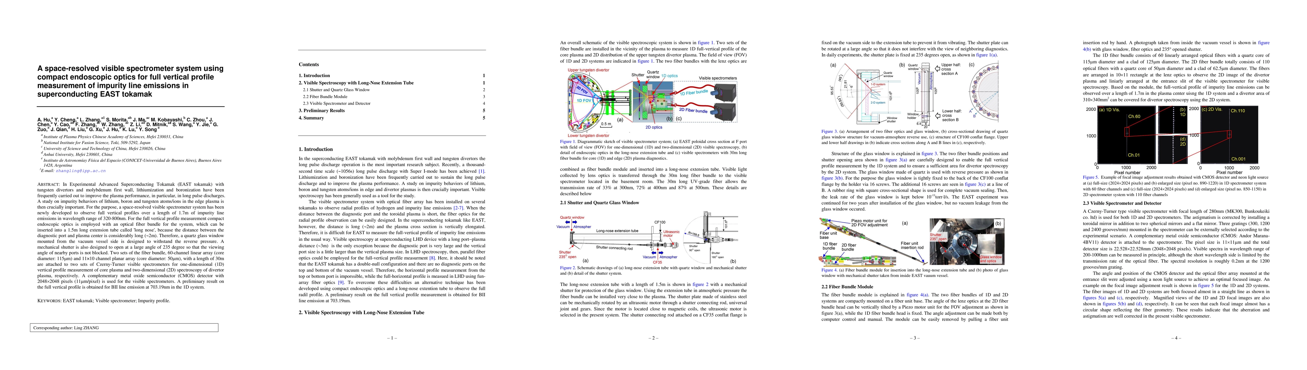 Thumbnail for A space-resolved visible spectrometer system using compact endoscopic
  optics for full vertical profile measurement of impurity line emissions in
  superconducting EAST tokamak