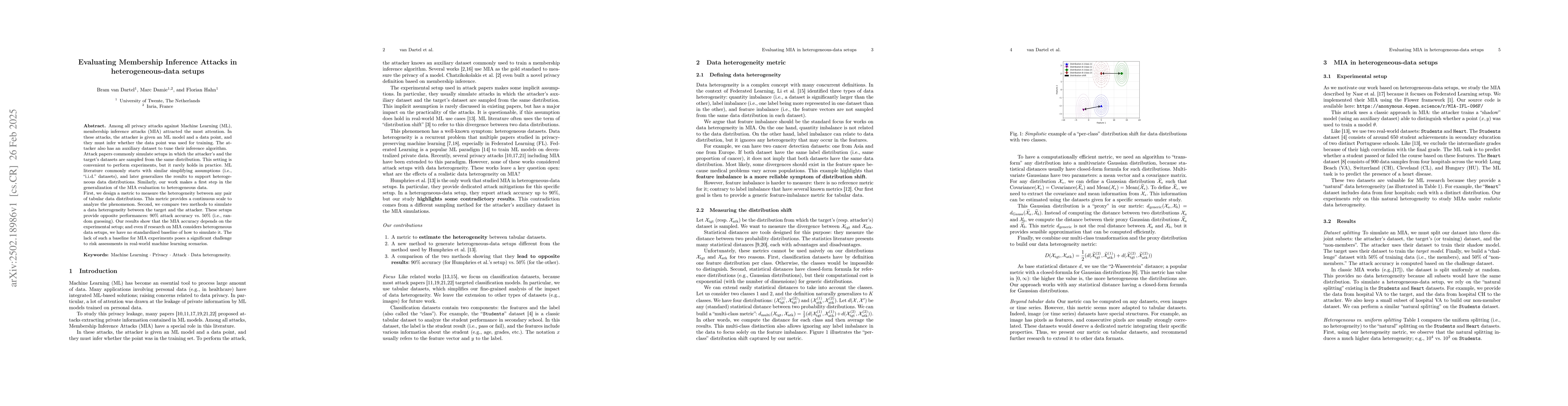 Thumbnail for Evaluating Membership Inference Attacks in heterogeneous-data setups