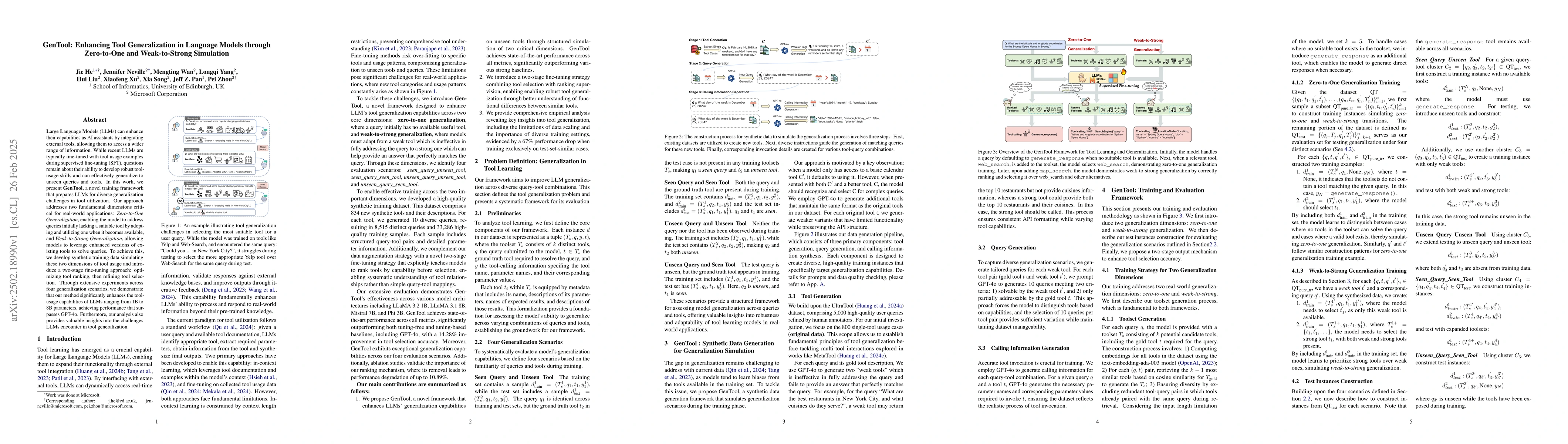 Thumbnail for GenTool: Enhancing Tool Generalization in Language Models through
  Zero-to-One and Weak-to-Strong Simulation