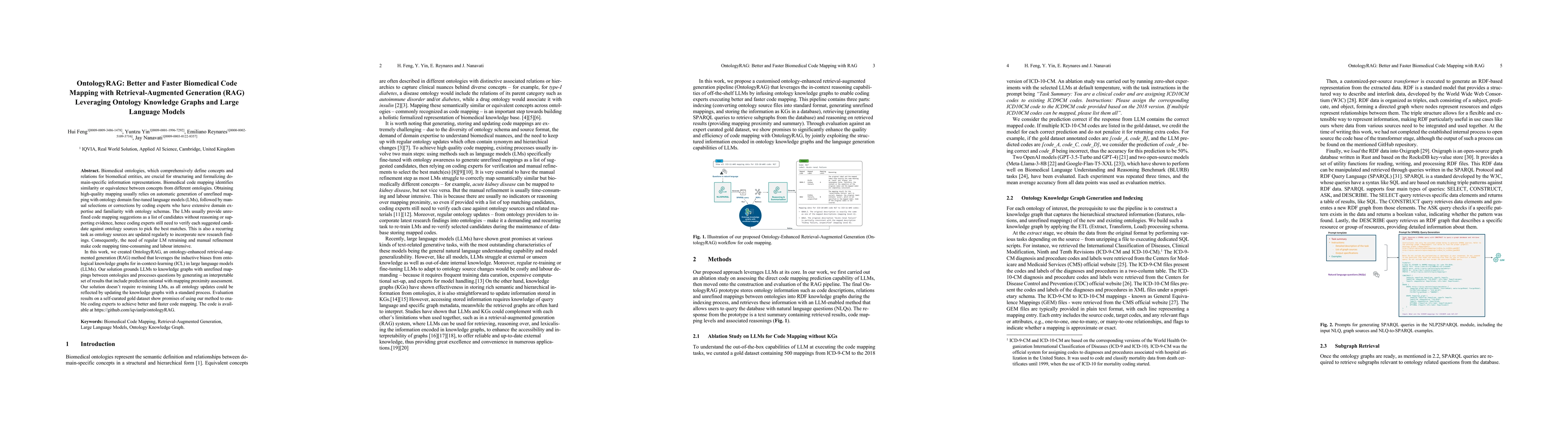 Thumbnail for OntologyRAG: Better and Faster Biomedical Code Mapping with
  Retrieval-Augmented Generation (RAG) Leveraging Ontology Knowledge Graphs and
  Large Language Models